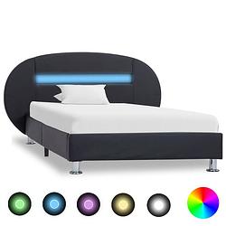 Foto van Vidaxl bedframe met led kunstleer zwart 90x200 cm