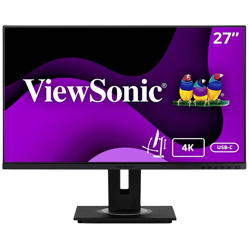 Foto van Viewsonic vg2756-4k led-monitor 68.6 cm (27 inch) energielabel f (a - g) 3840 x 2560 pixel uhd 5 ms hdmi, displayport, usb-c®, usb-a, rj45 ips led