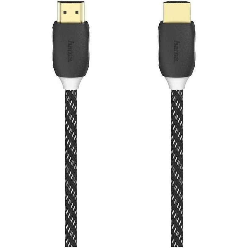 Foto van Hama high-speed hdmi-kabel, ethernet, stof, verguld, zwart, 1,5 m display 24 st hdmi kabel