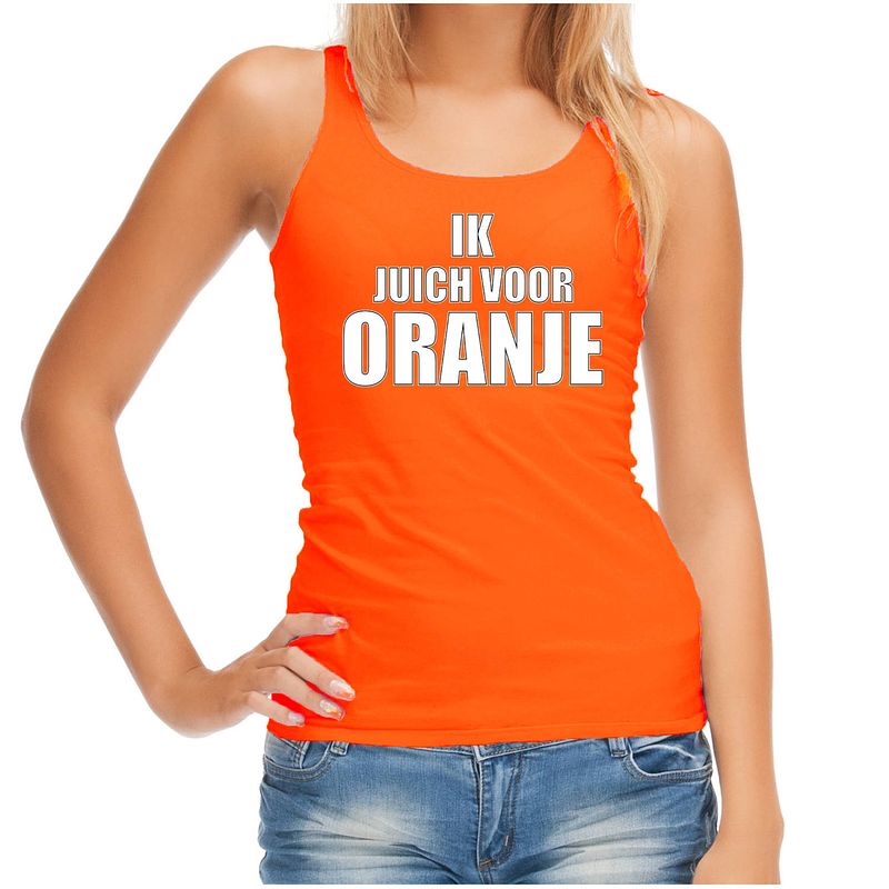 Foto van Oranje fan tanktop / kleding holland ik juich voor oranje ek/ wk voor dames l - feestshirts