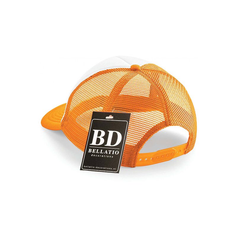 Foto van King snapback cap/ truckers petje oranje voor heren - verkleedhoofddeksels