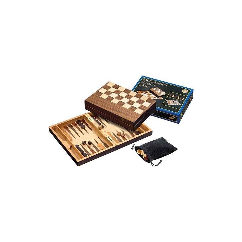 Foto van Philos schaak/backgammon kassette veld 32 mm, koningshoogte 65 mm