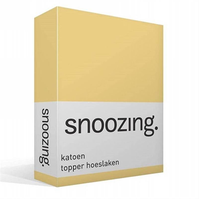 Foto van Snoozing - katoen - topper - hoeslaken - 160x200 - geel