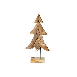 Foto van Dknc - kerstboom op standaard teak hout - 42x15x78cm - natuurlijk