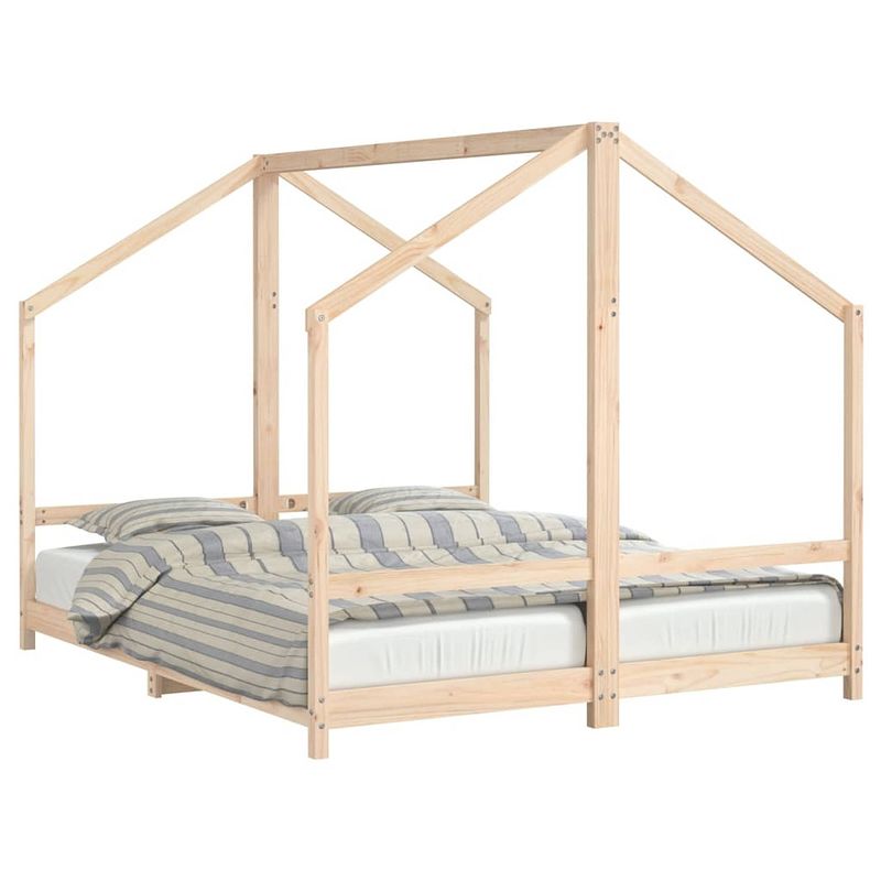 Foto van Vidaxl kinderbedframe 2x(80x200) cm massief grenenhout