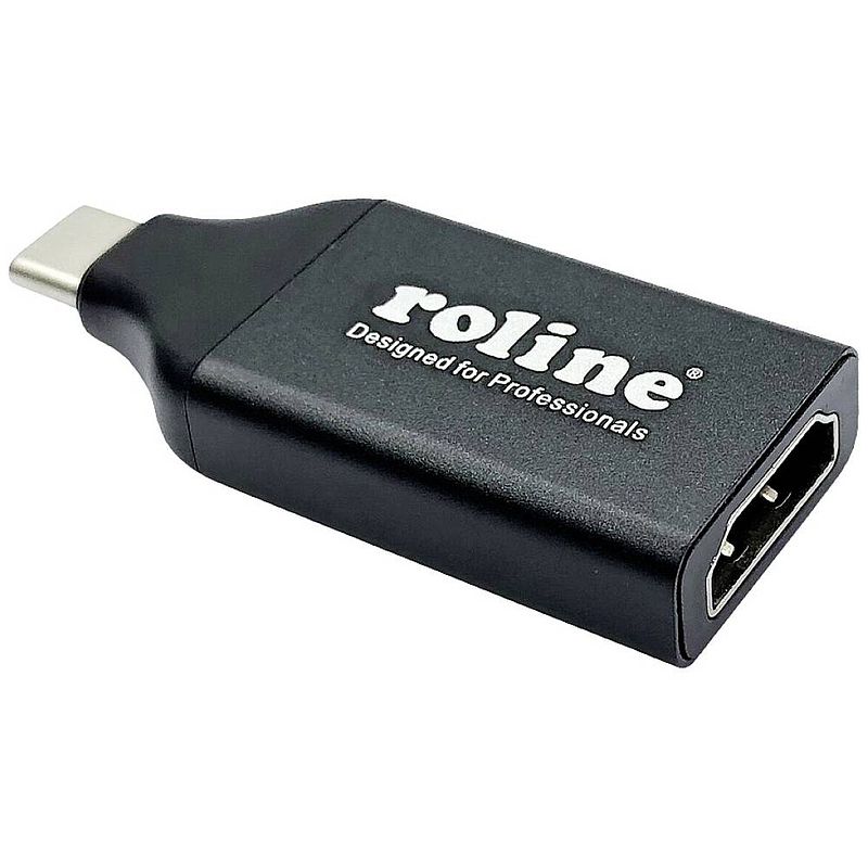 Foto van Roline 12.03.3226 usb-c / hdmi adapter zwart