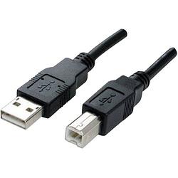 Foto van Manhattan usb-kabel usb 2.0 usb-a stekker, usb-b stekker 3.00 m zwart vergulde steekcontacten, ul gecertificeerd 333382-cg