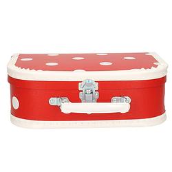 Foto van Koffertje rood polka dot 30 cm - kinderkoffers