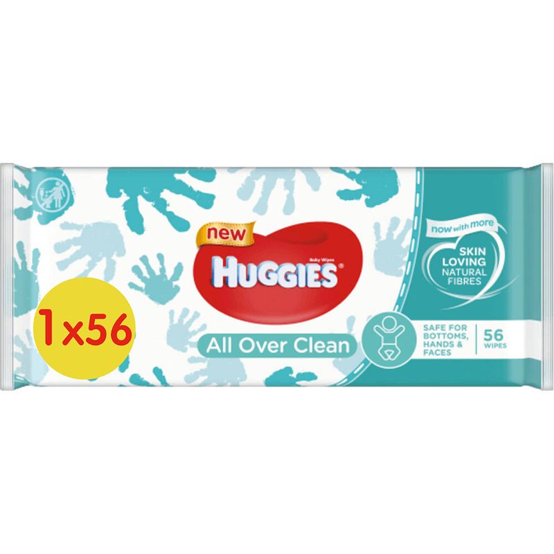 Foto van Huggies - billendoekjes - all over clean - 1 x 56 - 56 stuks