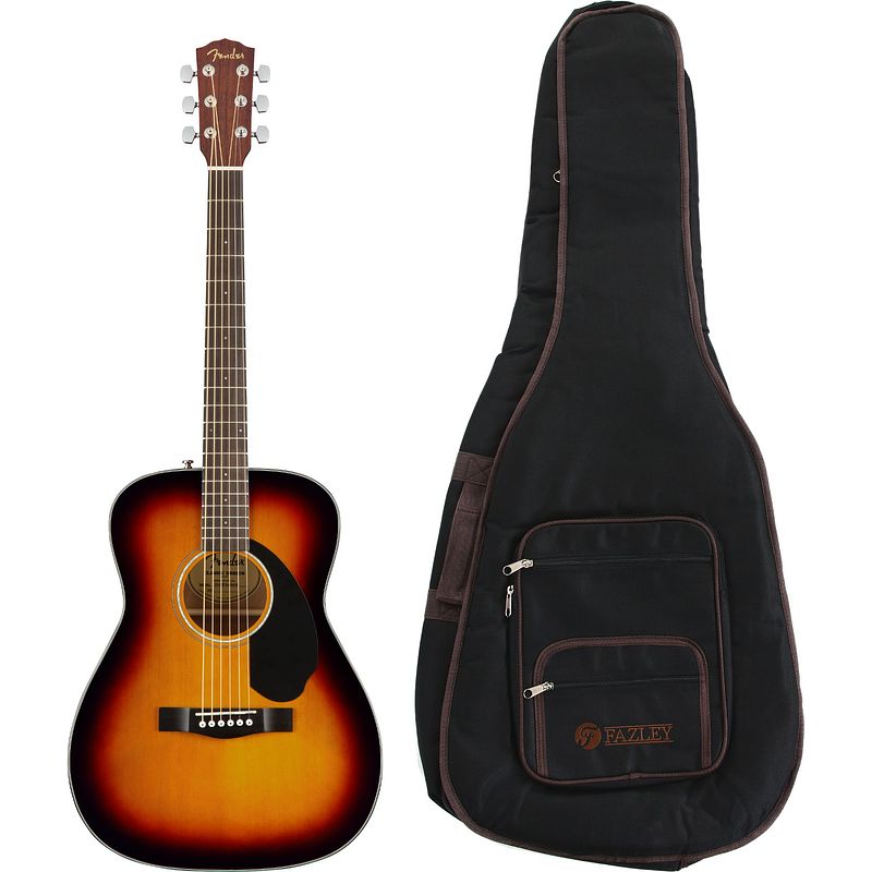 Foto van Fender classic design cc-60s sunburst concert westerngitaar + gigbag