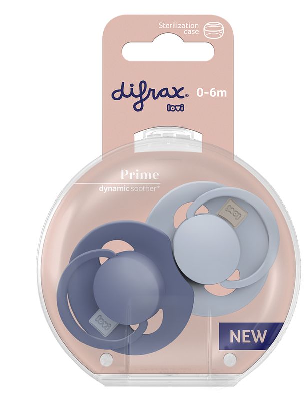 Foto van Difrax lovi prime pacifier 0-6 months - blue