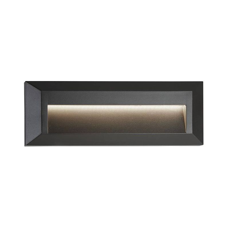 Foto van Moderne wandlamp - bussandri exclusive - metaal - modern - led - l: 23cm - voor buiten - woonkamer - eetkamer - grijs