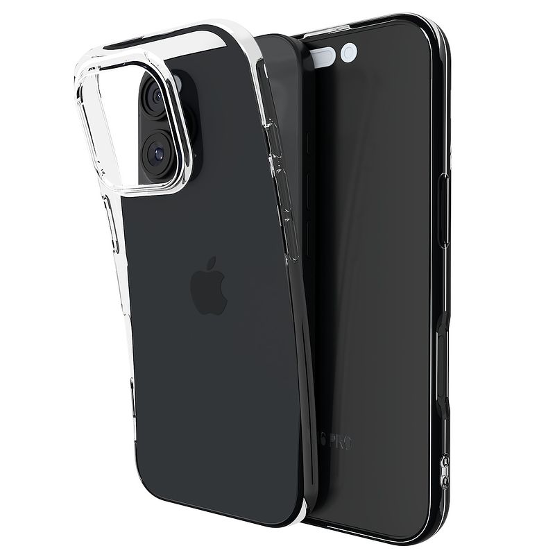 Foto van Just in case zero soft tpu case voor apple iphone 16 pro max telefoonhoesje transparant