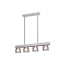 Foto van Moderne hanglamp karina - aluminium - grijs