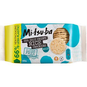 Foto van Mitsuba sea salt crispy rice crackers mild 100g bij jumbo