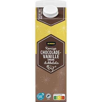 Foto van Jumbo dubbel vla chocolade & vanille smaak 1l