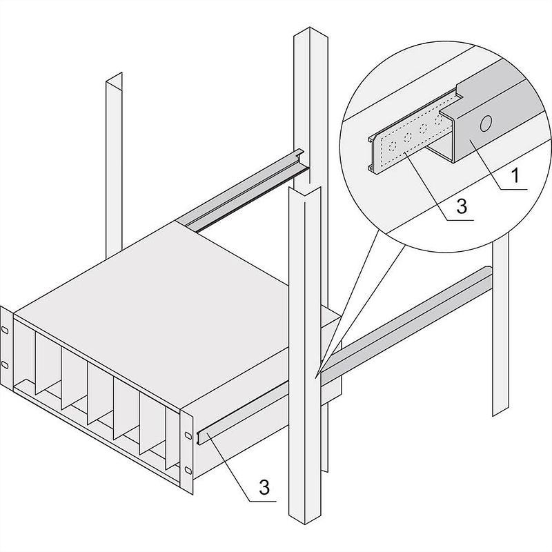 Foto van Schroff 24562458 19 inch rails voor patchkast