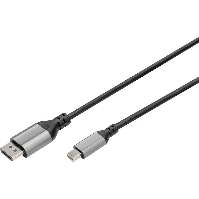 Foto van Digitus displayport / mini-displayport aansluitkabel displayport stekker, mini displayport stekker 2 m zwart db-340106-020-s displayport 1.4, afgeschermd, high