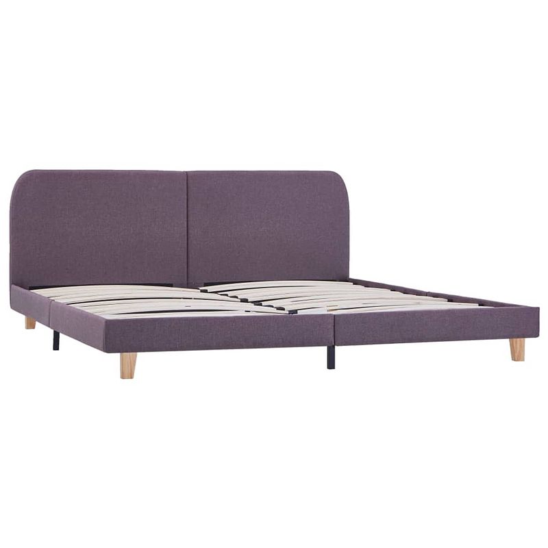 Foto van The living store klassiek bedframe - hout/ijzer - 208 x 185 x 80 cm - taupe