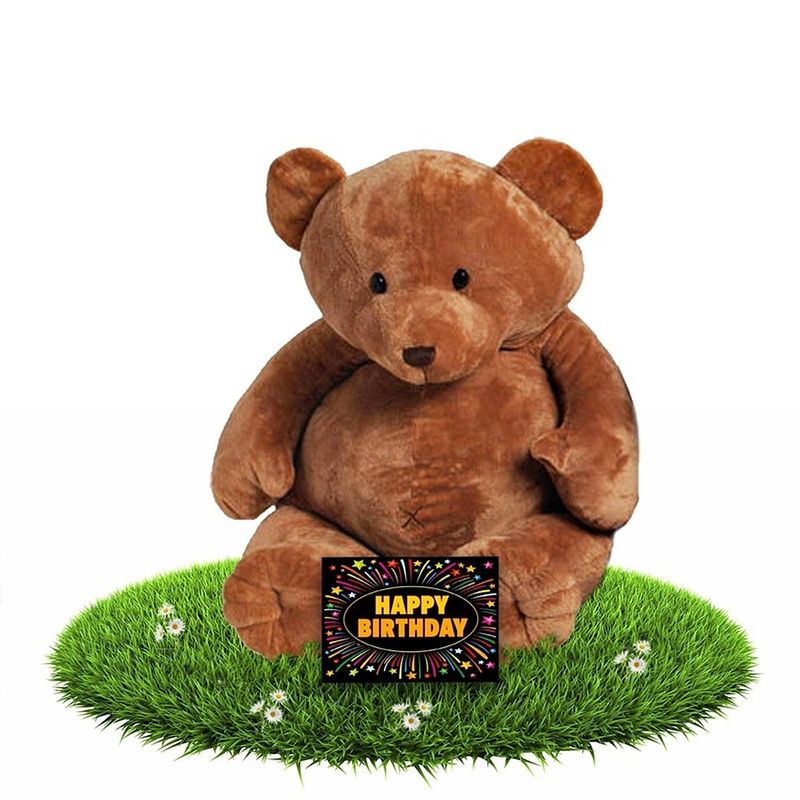 Foto van Verjaardag knuffel teddybeer boris 54 cm - incl. gratis verjaardagskaart