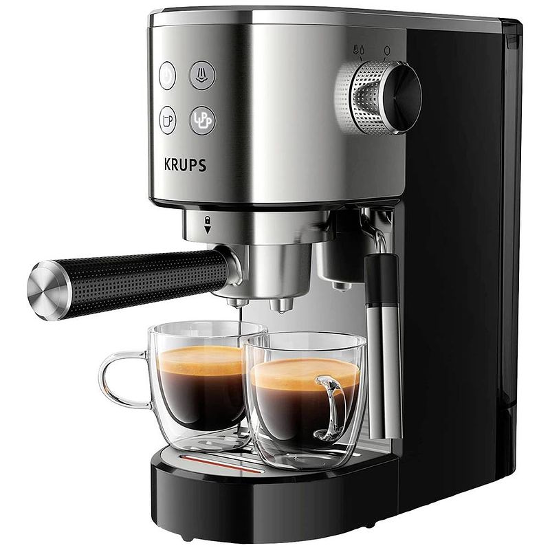 Foto van Krups virtuoso espressomachine met filterhouder cool grey