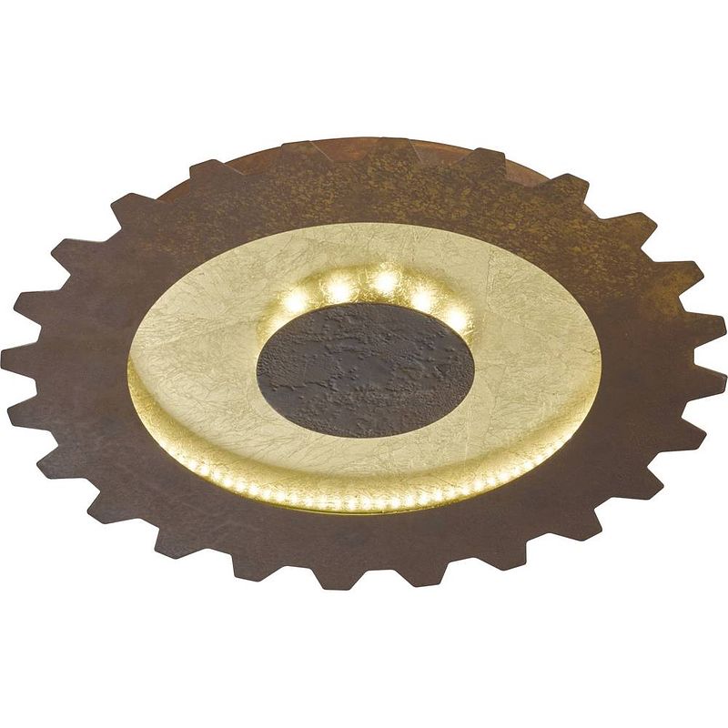 Foto van Wofi 9301.02.15.8400 leif led-plafondlamp 27 w goud, roest-bruin