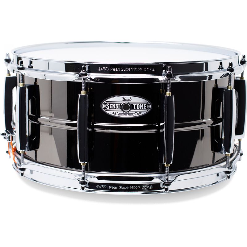 Foto van Pearl sensitone heritage alloys black brass 14 x 6.5 inch snaredrum