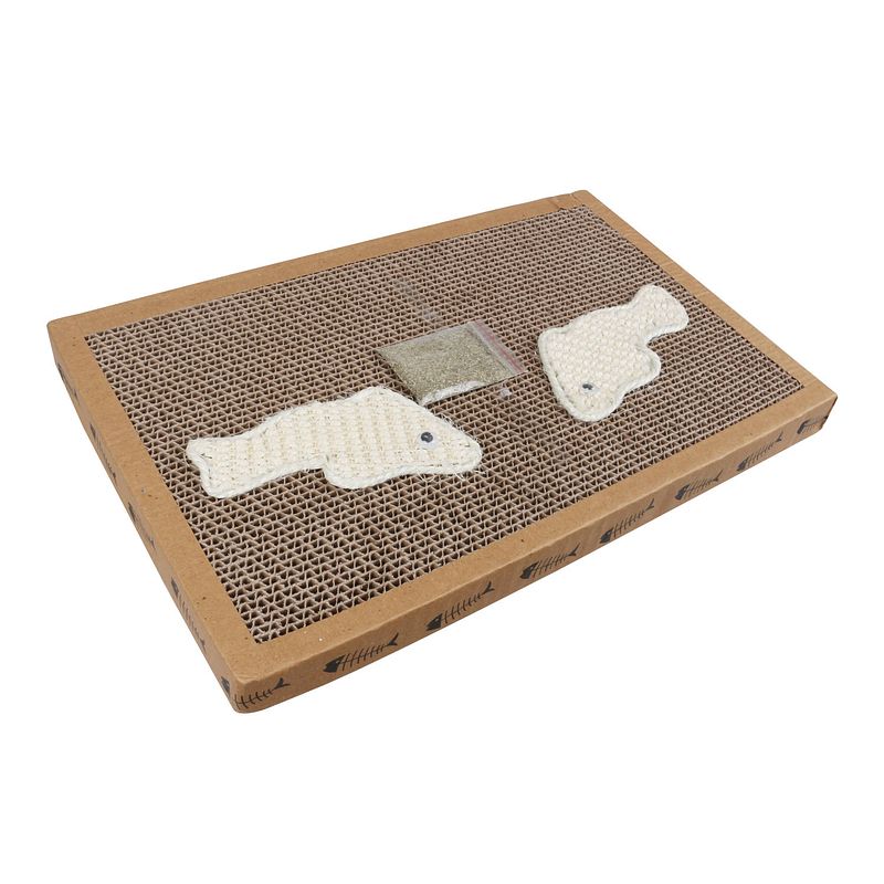 Foto van Nobleza krabmat - krabplank - karton en sisal - met catnip - 38.2 x 24.5 cm