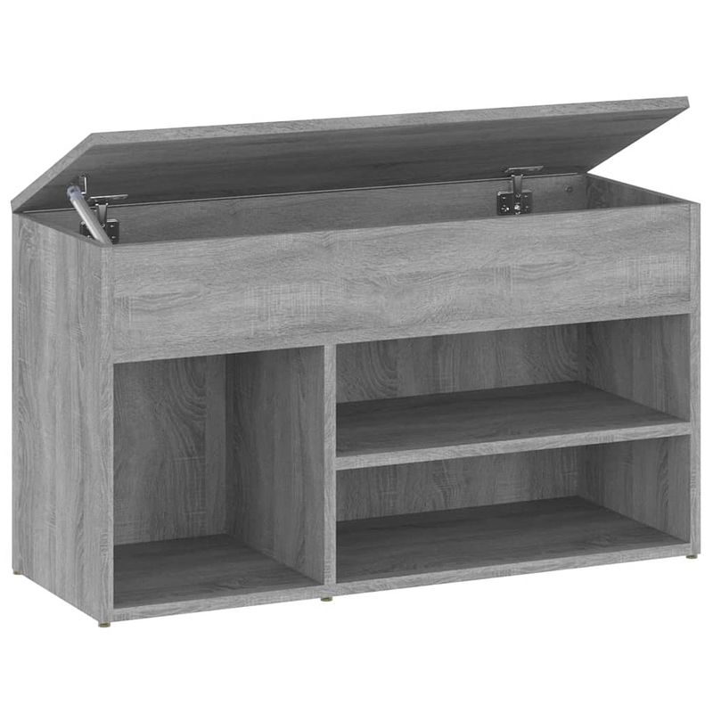 Foto van Vidaxl schoenenbank 80x30x45 cm bewerkt hout grijs sonoma eikenkleurig