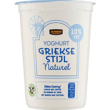 Foto van Jumbo yoghurt griekse stijl naturel 10% vet 500g