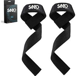 Foto van Sanbo lifting straps set 2 stuks - 100% katoen - powerlifting - krachttraining - gym - fitness accessoires - wrist wraps