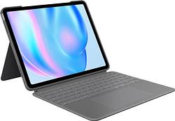 Foto van Logitech combo touch apple ipad air 13" (2024) toetsenbord hoes qwerty grijs