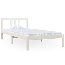 Foto van The living store bedframe - grenenhout - eenpersoons - 90 x 200 cm - wit