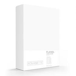 Foto van Flanellen hoeslaken wit romanette-180 x 200 cm