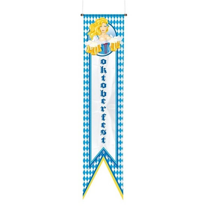 Foto van Oktoberfest beieren bierfeest banner/wimpel vlag 180 cm - feestdecoratievoorwerp