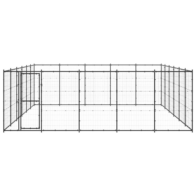 Foto van The living store hondenkennel - draadgaas - 550 x 660 x 180 cm - zwart