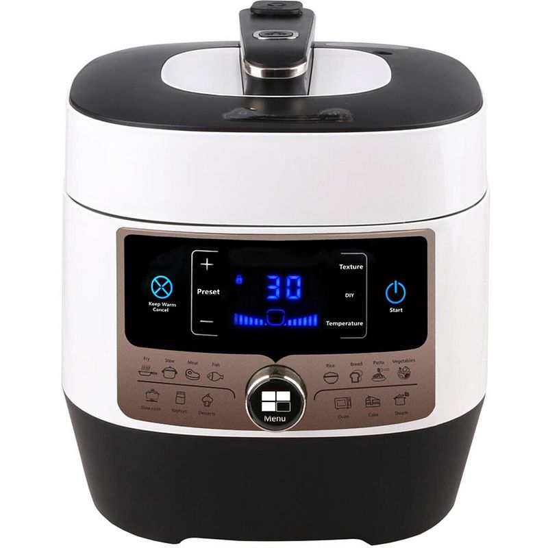 Foto van Multicooker pressure - aigi pandy - 5.5 liter - zwart/wit