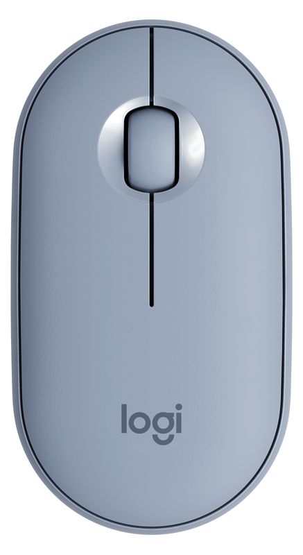 Foto van Muis - draadloos - logitech - m350 pebble - silent click - grijs blauw