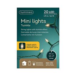 Foto van Lumineo - led mini lights 190cm-20l groen/kwarm kerst