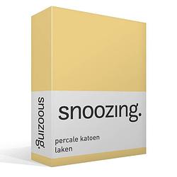 Foto van Snoozing - laken - tweepersoons - percale katoen - 200x260 - geel