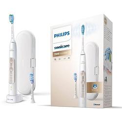 Foto van Elektrische tandenborstel philips sonicare hx9601 / 03 expertclean 7300 - wit en goud - 3 standen