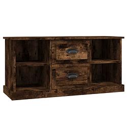 Foto van The living store tv-meubel - tv-meubel - 99.5 x 35.5 x 48 cm - gerookt eiken