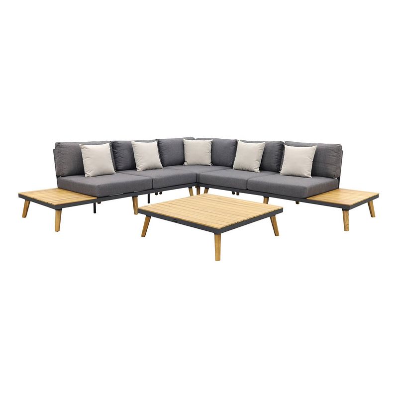 Foto van Vdg cordoba loungeset aluminium - teak 4-delig