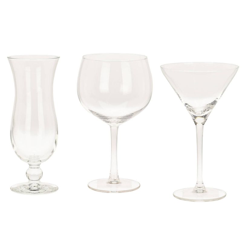 Foto van Cocktails maken glazen set - 12x stuks - 3 verschillende soorten - cocktailglazen