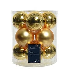 Foto van Decoris - kerstbal glas d8 cm licht goud 12st kerst