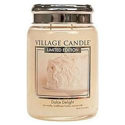 Foto van Village candle kaars dolce delight 10 x 15 cm wax crème
