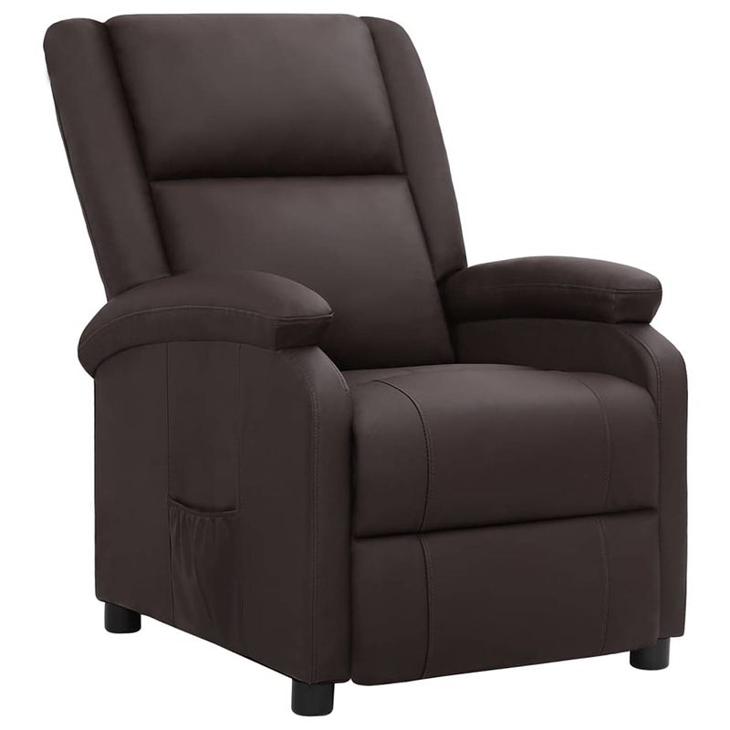 Foto van The living store verstelbare fauteuil - bruin echt leer - 71 x 90.5 x 96 cm - elektrische verstelling