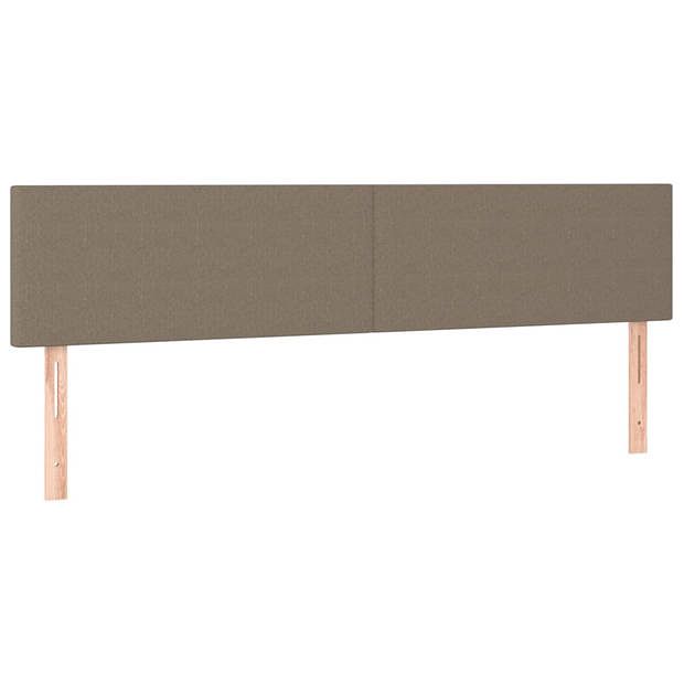 Foto van Vidaxl hoofdborden 2 st 100x5x78/88 cm stof taupe