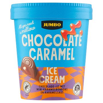 Foto van Jumbo chocolade caramel roomijs 425g