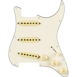 Foto van Fender pre-wired strat pickguard eric johnson signature parchment 11-hole